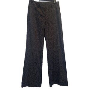 CAbi Charcoal Gray Tweed Flecked Wide Legged Cuffed Trouser Pants Style 230 Sz 4